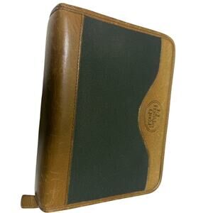 Vintage Franklin Quest Leather Zip Planner Binder Organizer USA Full Set